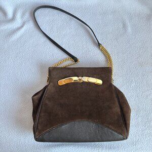 1970s Brown Suede Shoulder Bag Purse